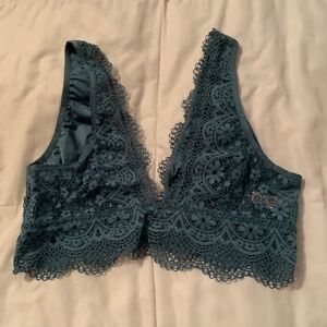 Victoria's Secret lace bralette L teal color